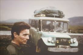 Guðmundur Tyrfingsson, founder of GTS, beside an early company bus in the Icelandic highlands